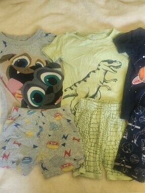 Kids Shorts Pajama Set Of 3 - Light Green, Gray, Navy